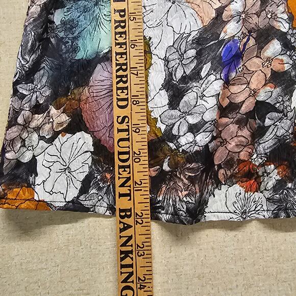 RAQUEL Allegra Womens Sz 0 Small Dolly Blouse Boho Ruffle Floral Silk Blend Luxe - Picture 11 of 14